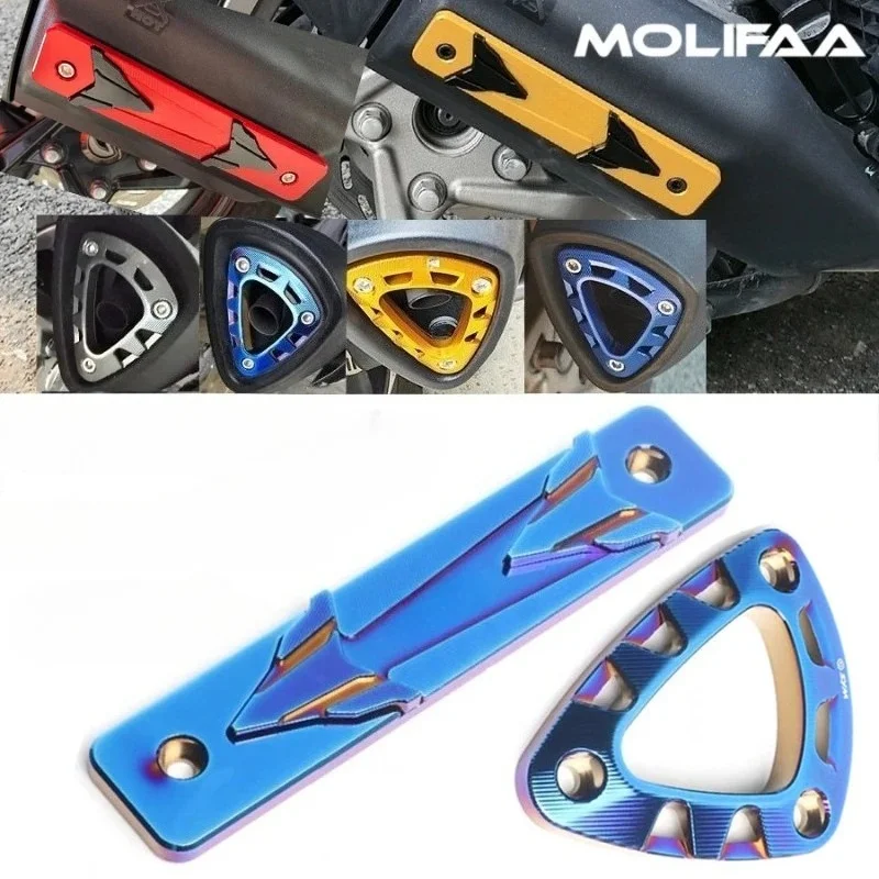 Motorcycle CNC Aluminum Exhaust Pipe Cover For SYM Husky adv 150 JETSL 150 125 Decorative Bracket Accessories Burnt Blue