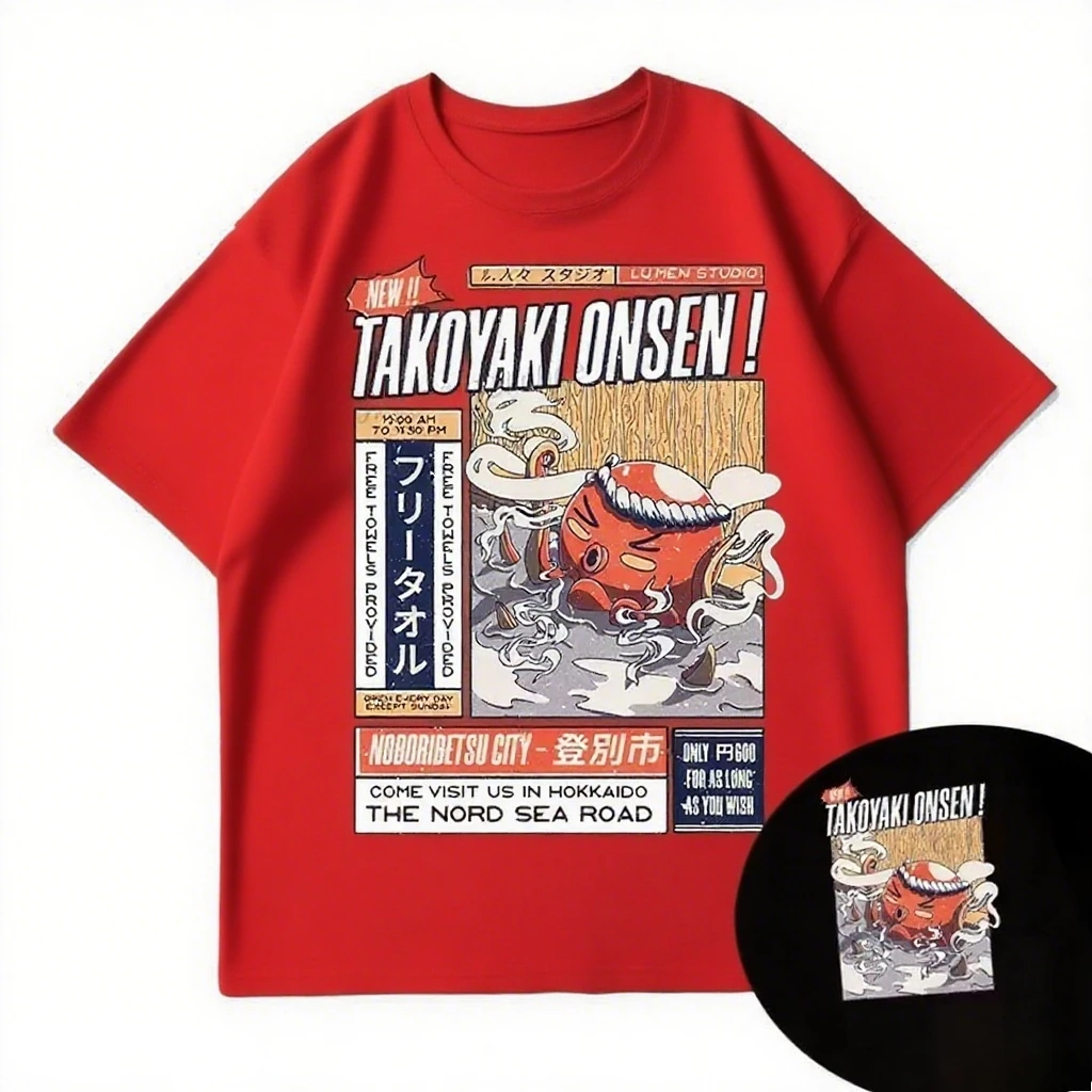 

Vintage Japanese Cartoon Octopus Funny Graphic Parent-child T-shirt Kawaii Clothing Streetwear Top 2025 Summer Oharajuku