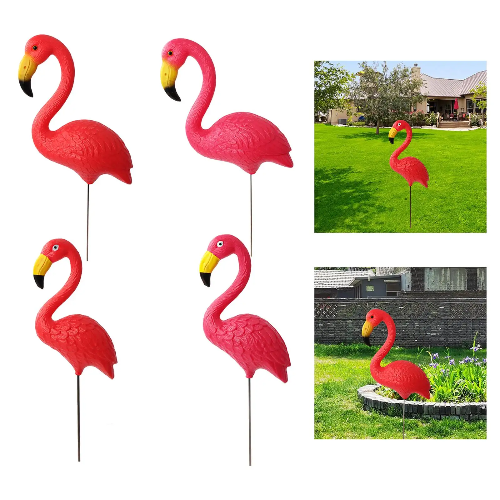 Bird Statue Figurine Porch Outdoor Backyard Yard Art Ornament Flamingo Garden Stake for Holiday Festival Entryway Spring Indoor