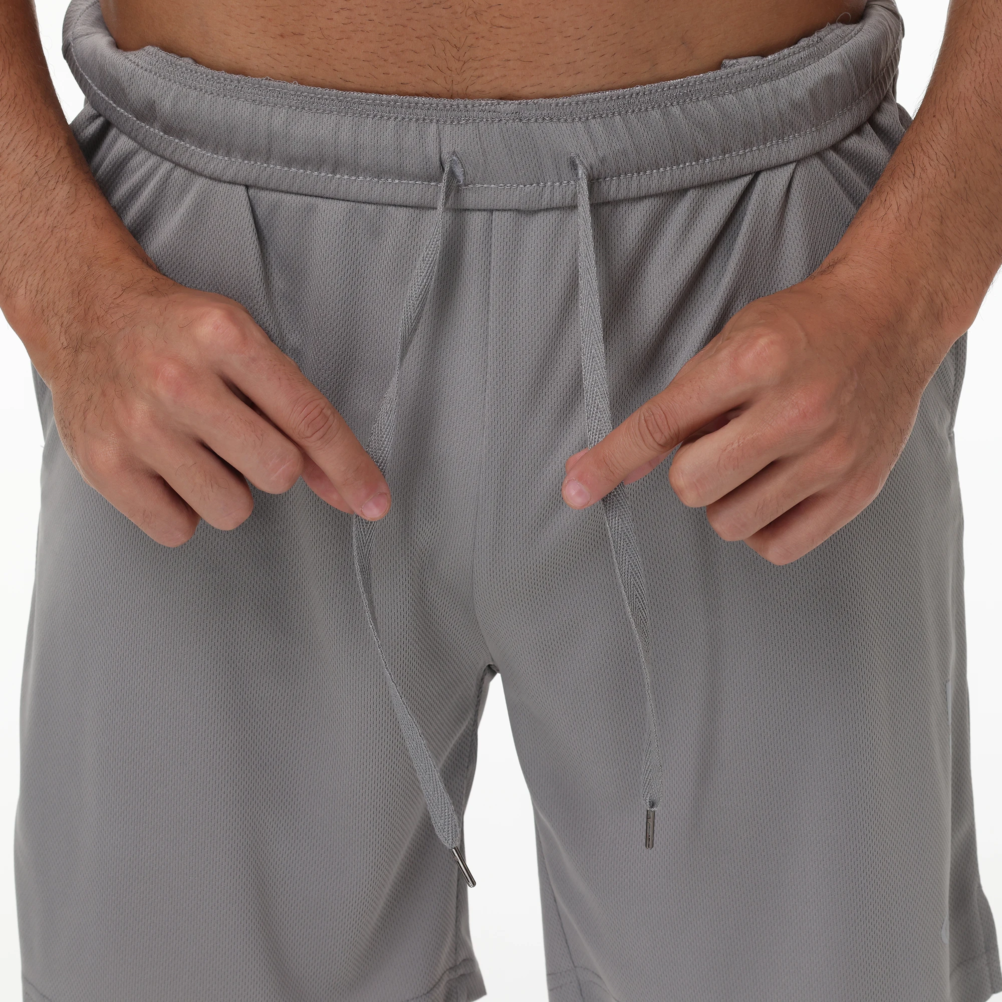 Men Summer Casual Breathable Mesh Shorts, High Quality Sport Short Pants, Stretch 7 Inch Shorts with Zipper Pockets