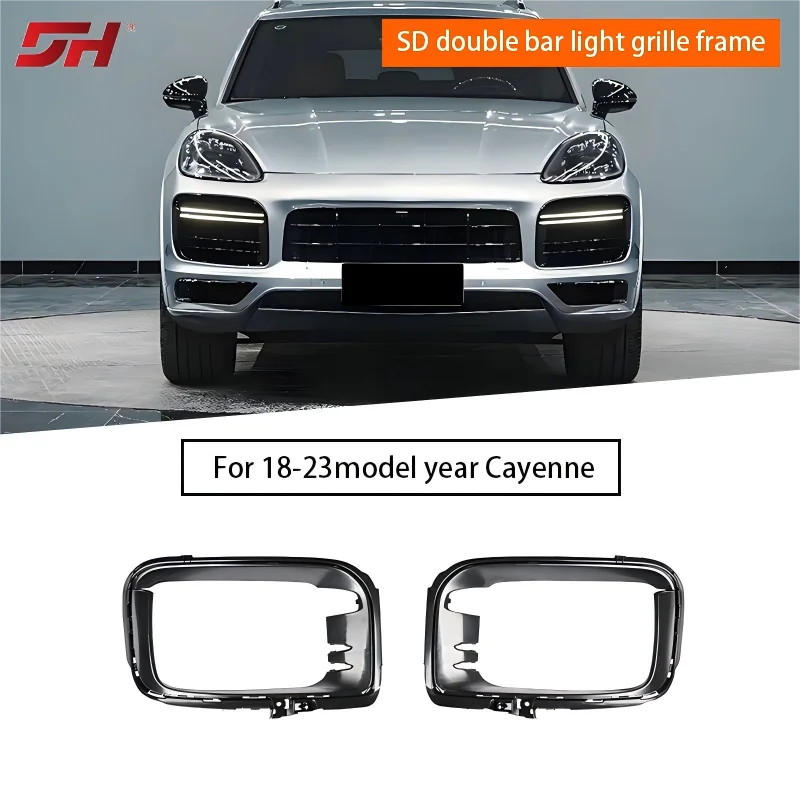 

Car Front Bumper Double Bar Light Grille Frame for Porsche Cayenne 9Y0.1 SD/GTS 2018-2023 9Y0807795A041 9Y0807796A04