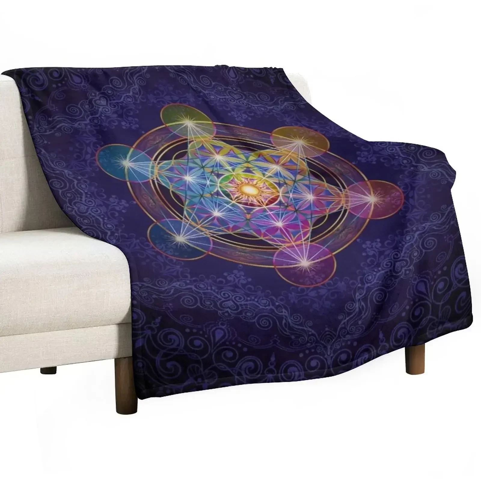 Metatron's Cube Merkabah Throw Blanket Vintage Blankets For Baby Blankets