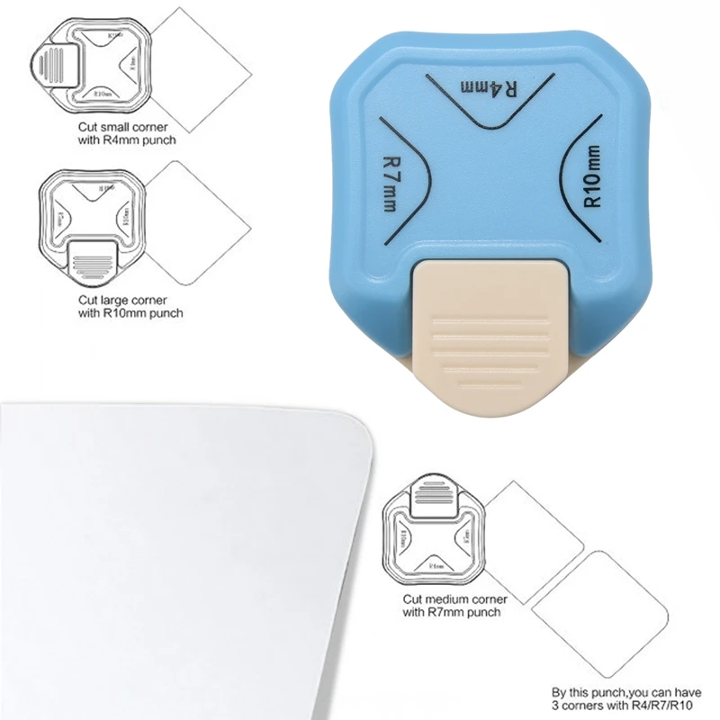 Canto Paper Punch Cutter, Tag Shape Lever Action, Projetos Artesanais DIY, 3 em 1, 2 pcs