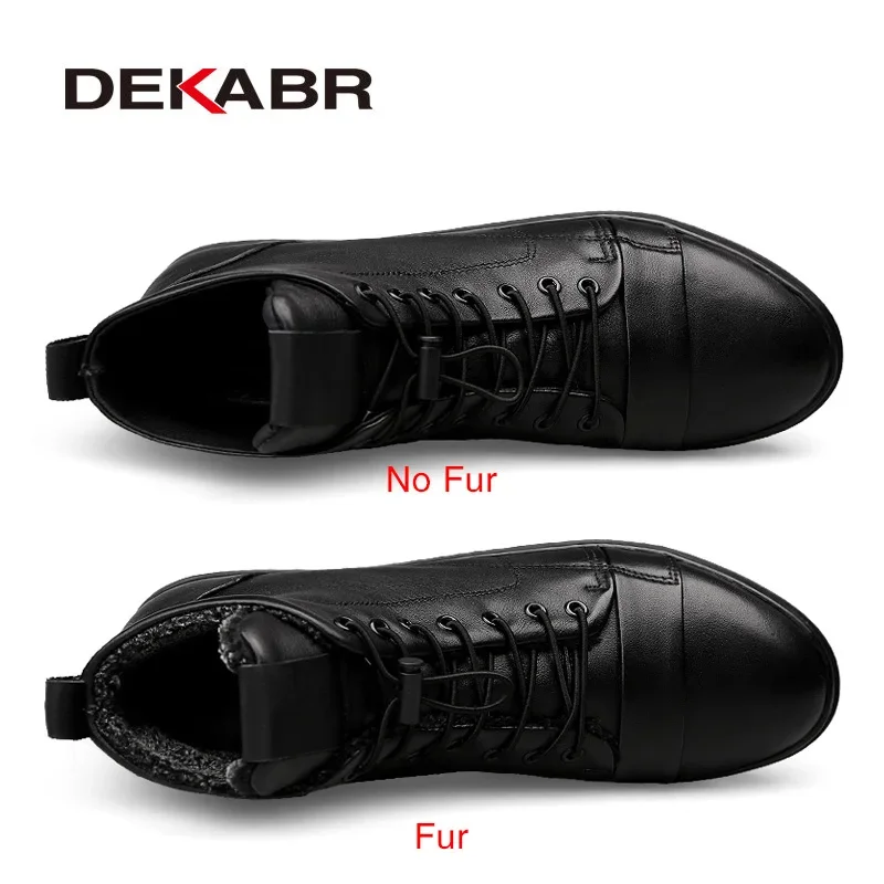 DEKABR Men Boots New Fashion Style Waterproof Men Winter Shoes Men Plus Fur Snow Boots Casual Warm Ankle Boots Size 38~48