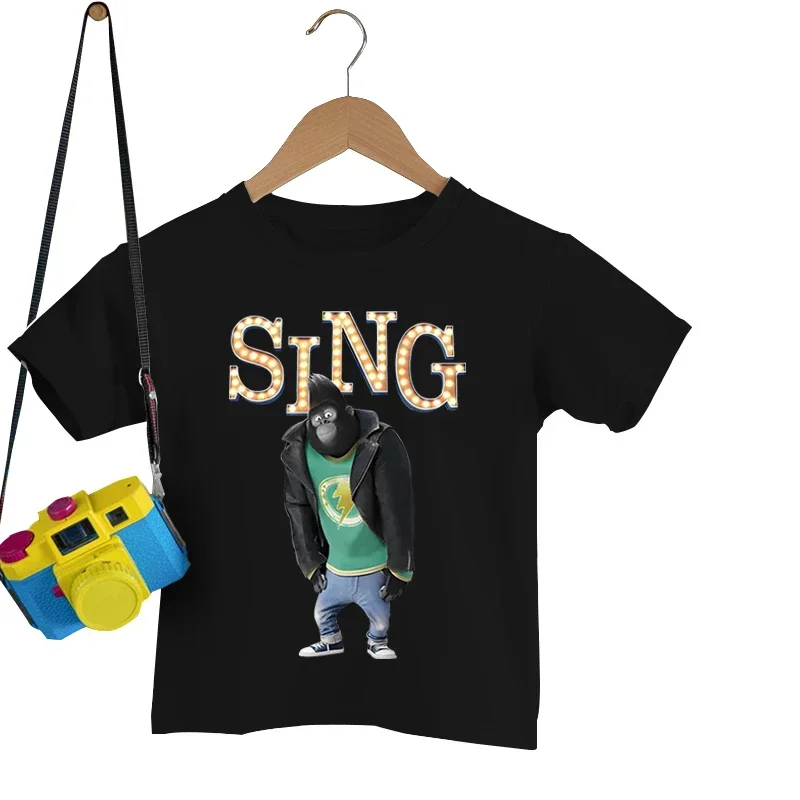 Johnny Gorilla Sing Kids T-shirt Sing Movies Summer TShirts Short Sleeve Top Hip Hop Streetwear Boys Girls Harajuku Fashion Tees