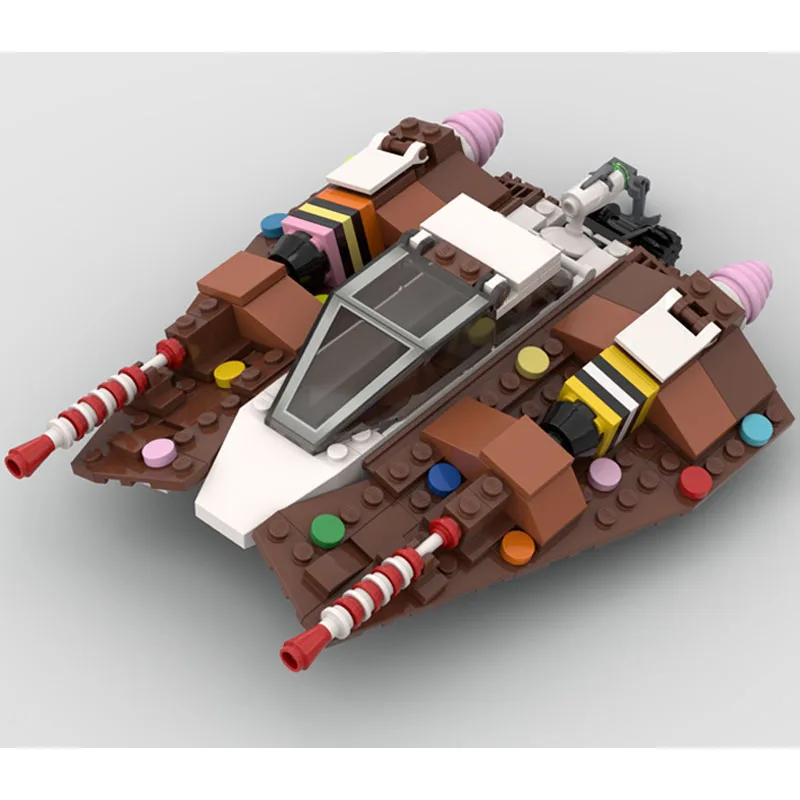 

MOC-236584 Gingerbread Space Wars Space Building Block War Movie Series Creative Gifts Klocki Gingerbread Snowspeeder Toys Brick