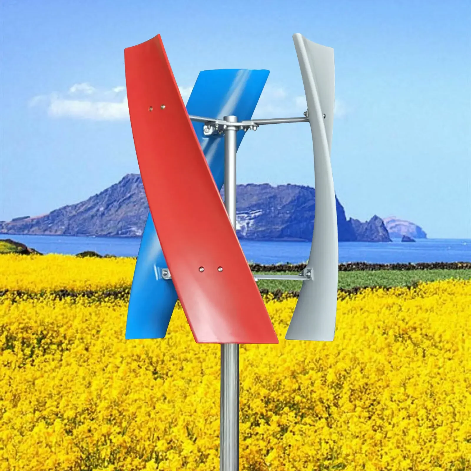 400W 3 Blades High Strength Fiberglass Wings Vertical Wind Turbine Generator With Controller Permanent Magnet Without Core