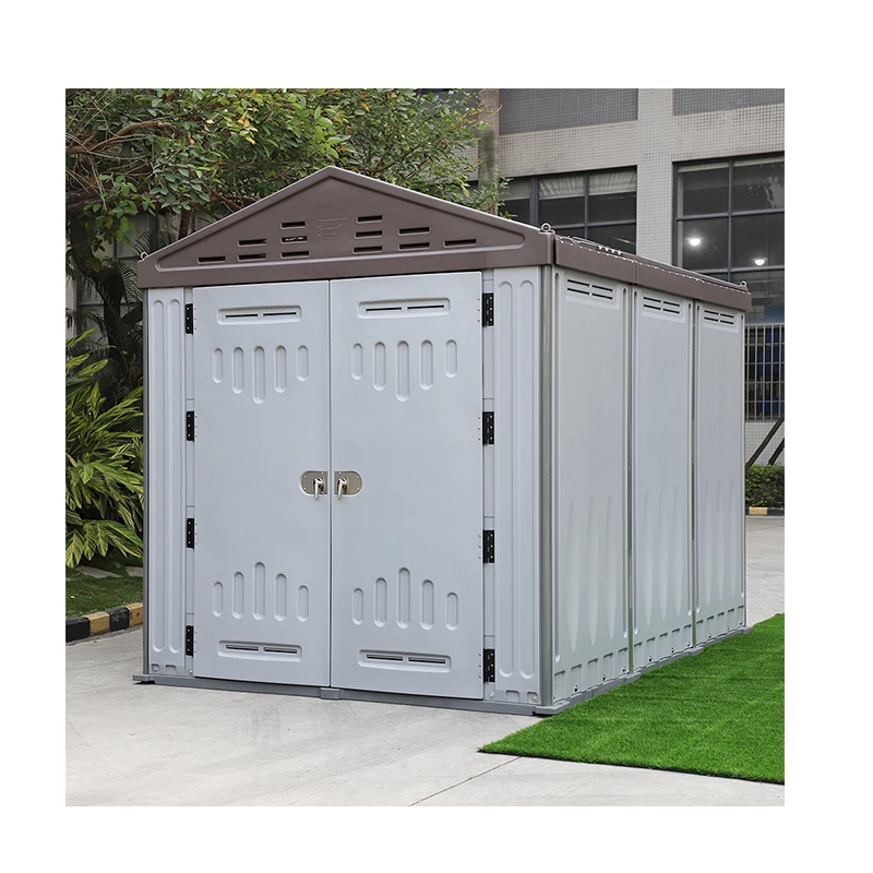 Prefab Garden Shed Extensible 3 Span Portable Storage Shed Easy Assemble Outdoor