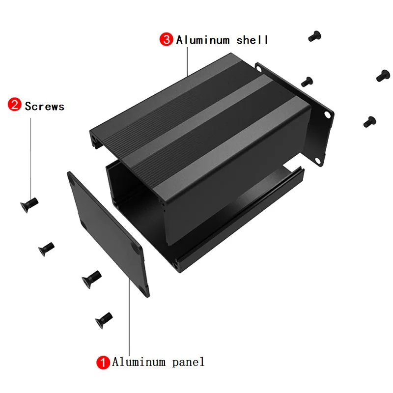 2024OEM Customize Service Anodized Aluminum Extrusion Box Casing for Electronics Heatsink Split