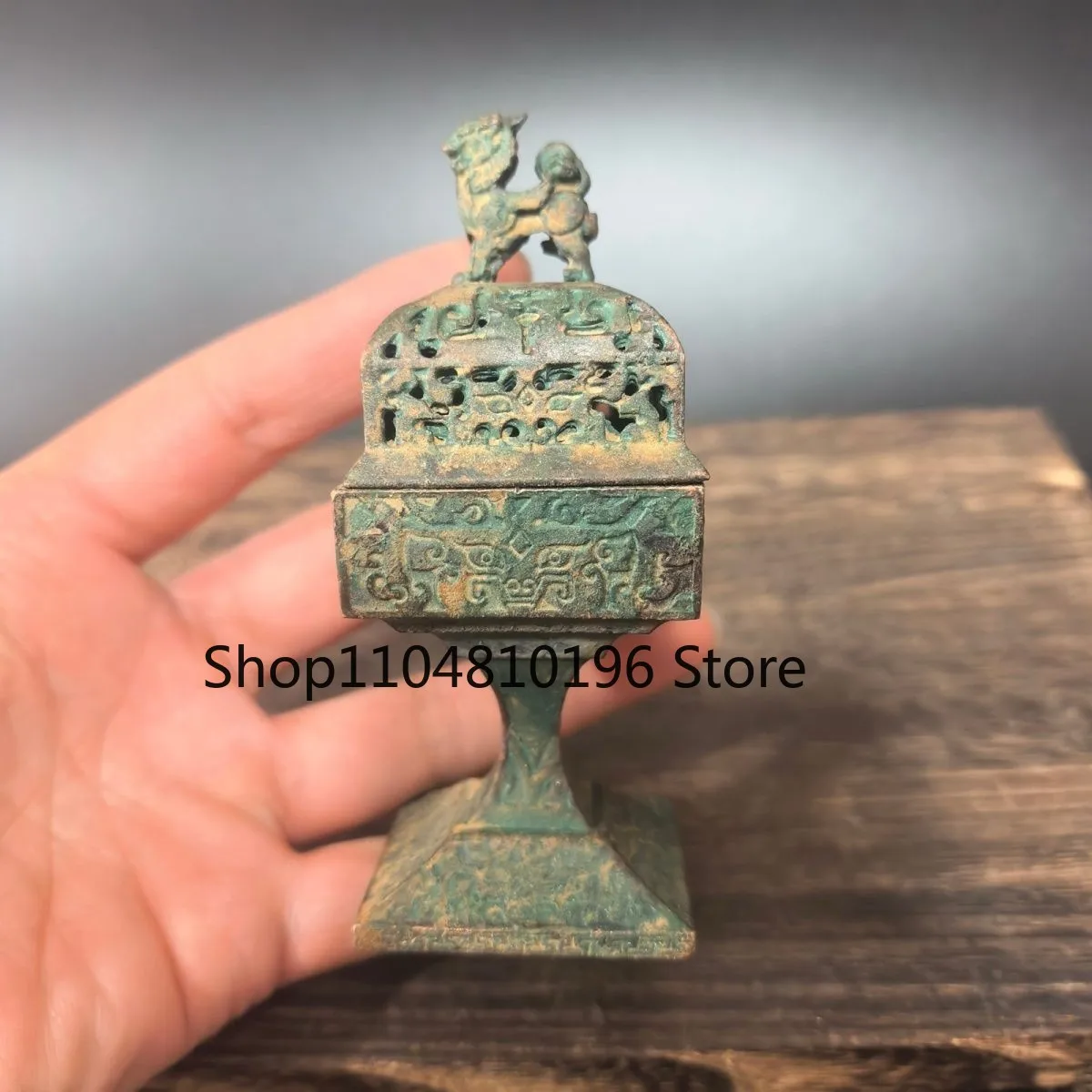 New Finish Alloy Incense Burner Square Pixiu Censer Home Aromatherapy
