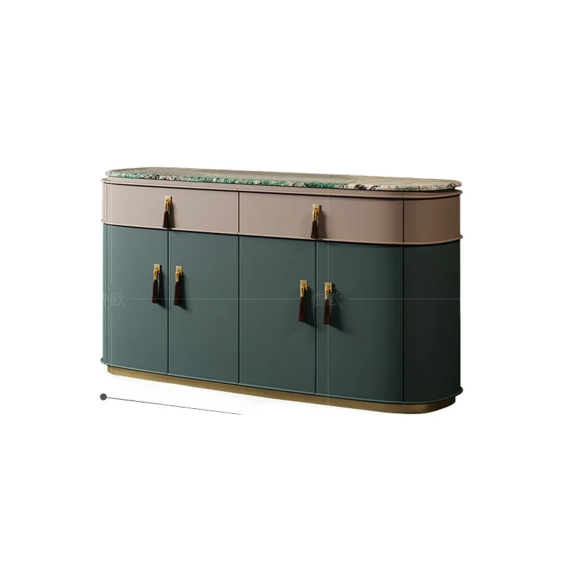 LMM light luxury dining side cabinet storage Italian postmodern large flat layer marble entrance shoe cabinet