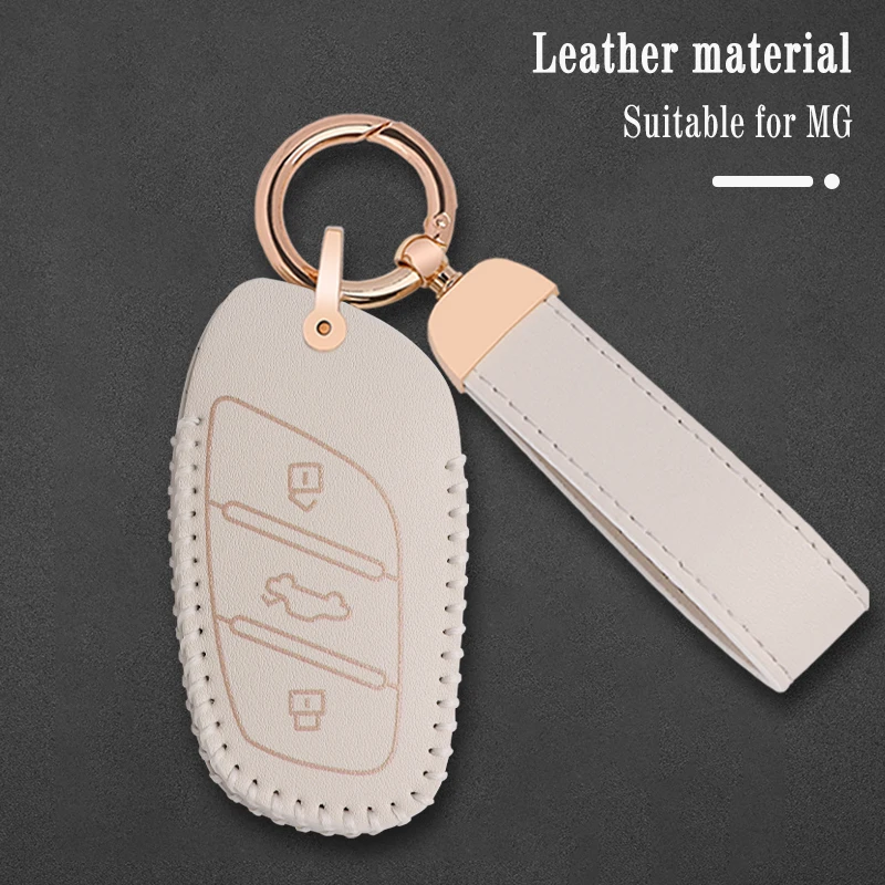 

Leather Car Smart Key Case Cover Protector Bag for MG ZS MG6 EV EZS HS EHS For Roewe RX5 i5 i6 RX3 RX8 ERX5 Keyless Holder Shell