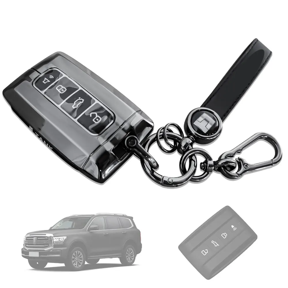 Car Remote Key Case Full Cover Protection Shell Keychain For Great Wall GWM WEY TANK 300 500 400 700 2022 2023 Auto Accessories