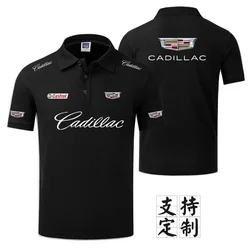 New summer all-match pure cotton casual short-sleeved wheel rim T-shirt POLO shirt men and women lapel For Cadillacs half-sleeve