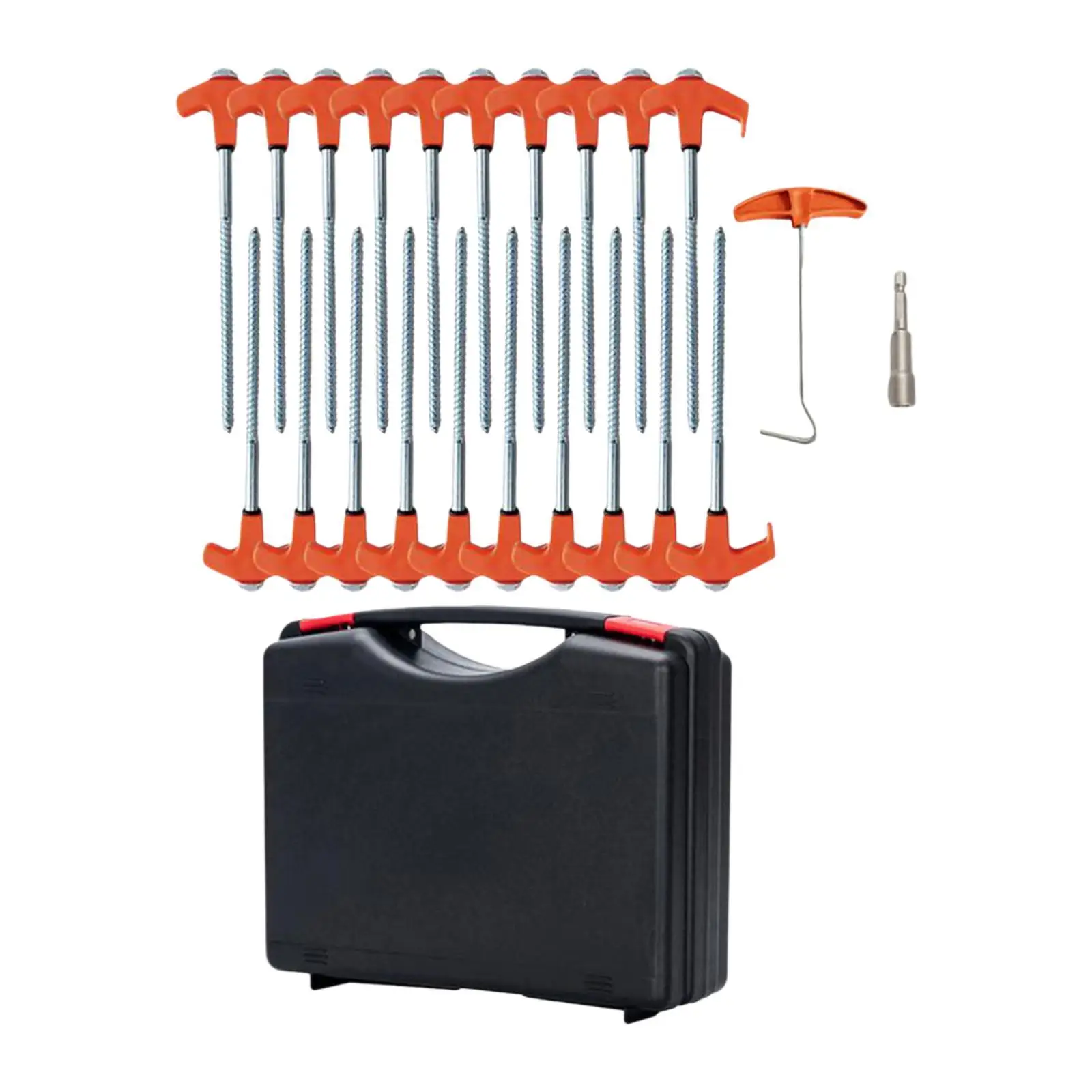 

20 Pieces Tent Stakes with Hexagon Head Drive and Storage Box, Ground Anchors, Tent Pegs, Ground Stakes for Backpacking