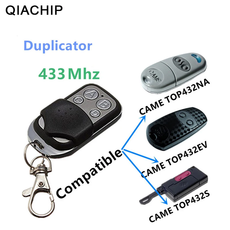 Qiachip cópia veio 433.92mhz controle remoto universal top432na duplicador porta da garagem fob clonagem remota 433mhz transmissor Código de rolagem copiável