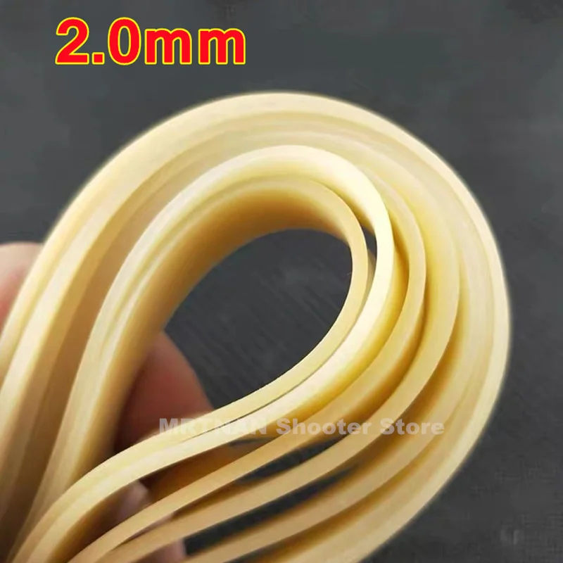 3pcs2.0mm Thickened Large Elastic Flat Leather Rubber Band for Hunting Slingshots Rebound Faster and Stronger Catapult Use