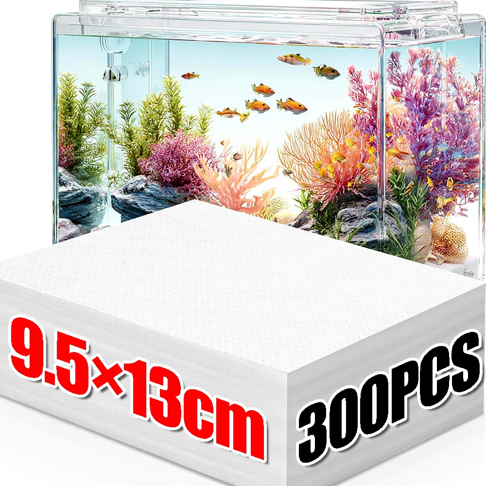 50/300pcs Aquarium Filter Sheets Fish Tank Yellow-Absorbing Paper Pad Water Clarifying Filtration Remove Yellow Water