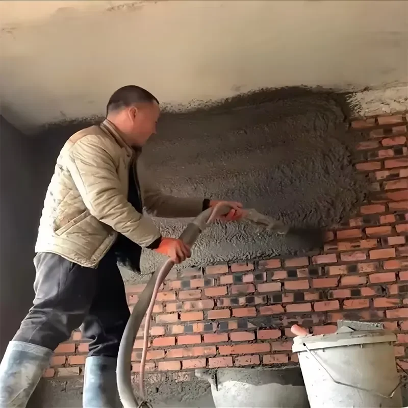 4KW Electric Diesel Cement Gypsum Sprayer with 10m Tube for Sand and Concrete Plastering Machine