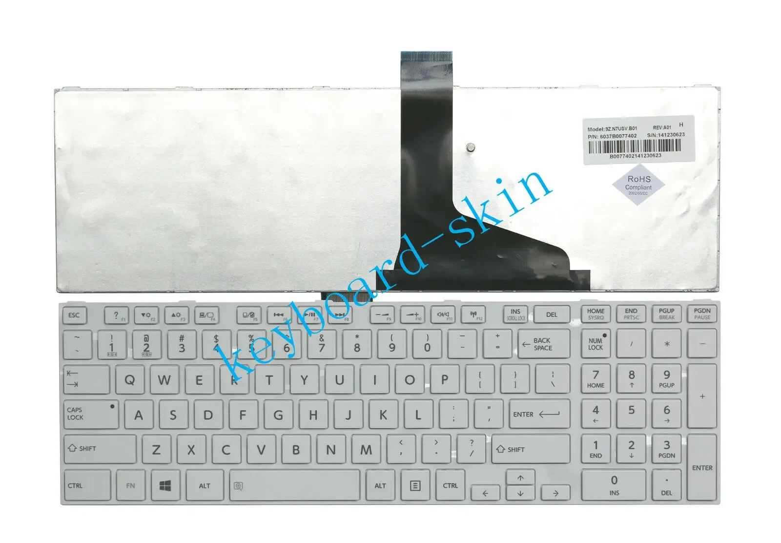 US keyboard white for Toshiba L850D L855D L870D L875D L950D L955D L970D L975D S850D S855D S870D S875D S950D S955D S970D S975D