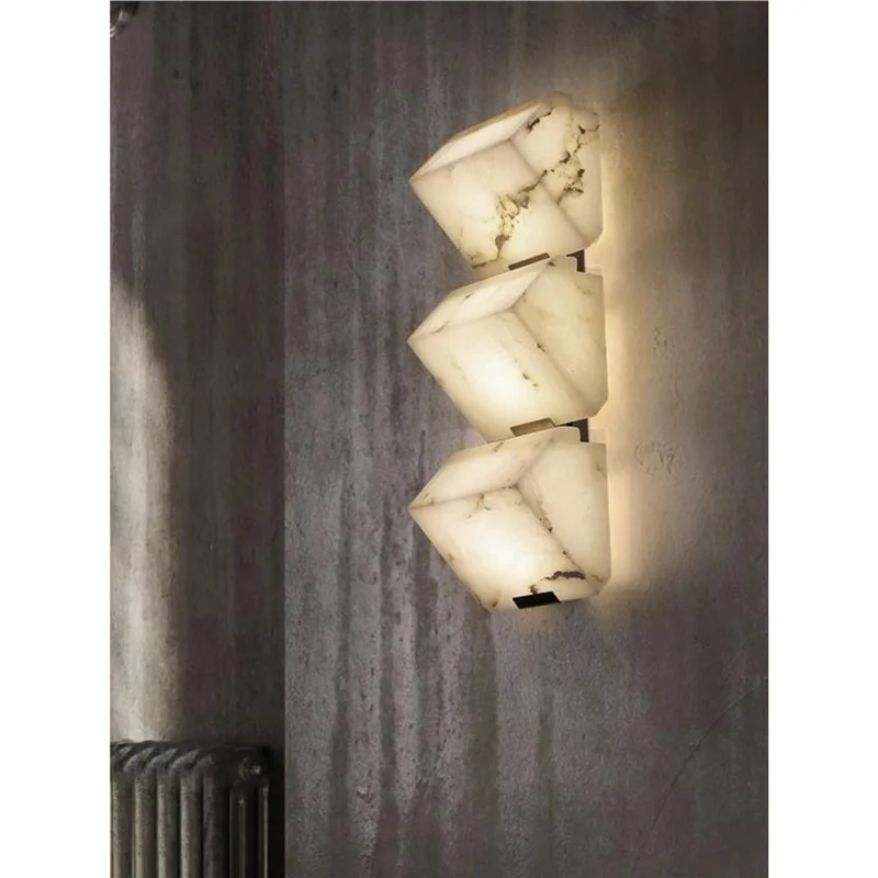 Прикроватная тумбочка для итальянской спальни, коридор, простой, креативный мрамор, настенный светильник