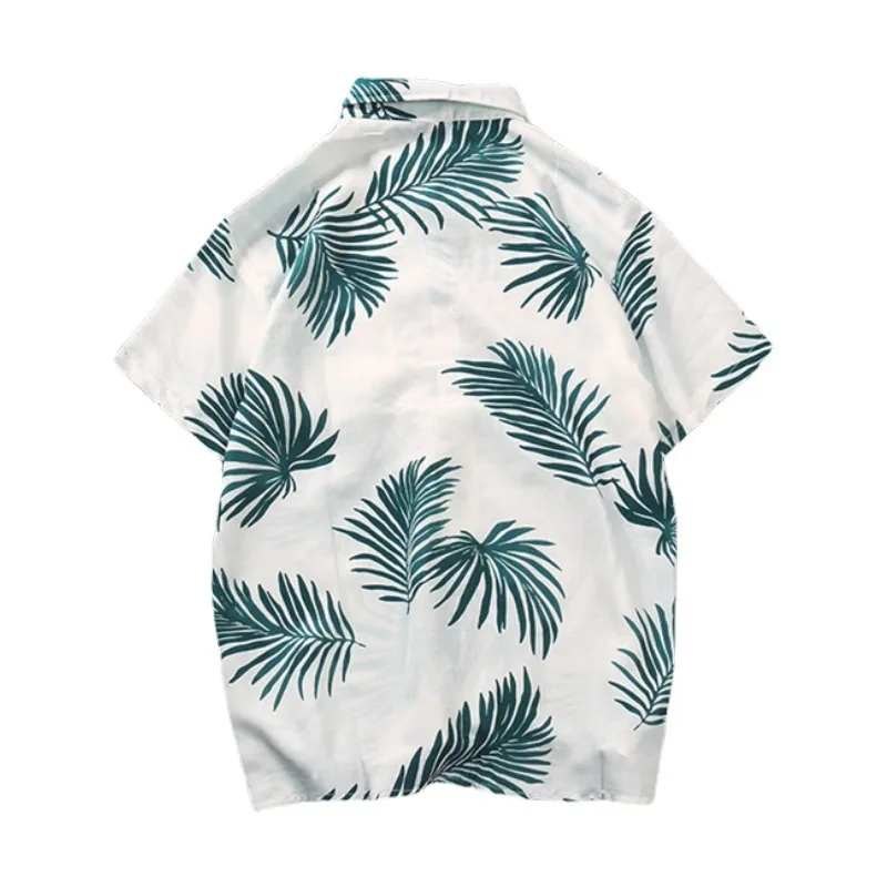 Summer New Hawaiian Beach Casual Fashion Flower Shirt Loose and Versatile Trendy Cardigan Flip Collar Short Sleeve Shirt for Men