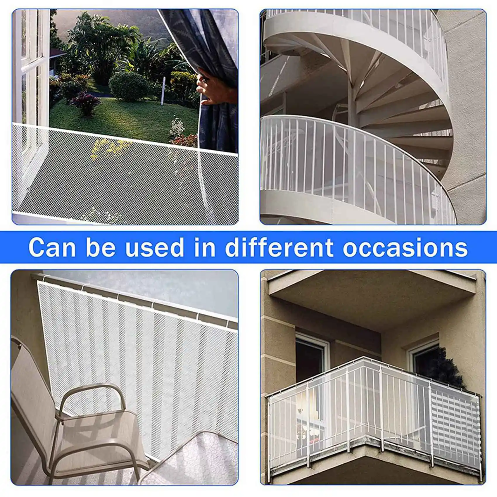 VEHO-2X Stairway Net - Baby Safety Rail - Balcony Railing Guard Banister Proofing Stair Net For Child, Pet- Indoor & Outdoo