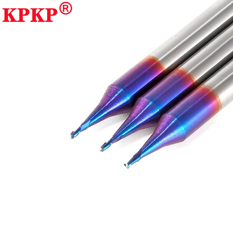 

CNC HRC65 2-Flute Nano Coating Flat Bottom/Ball End Micropath Black Steel Carbide Milling Cutter CNC Mechanical Maching Tools