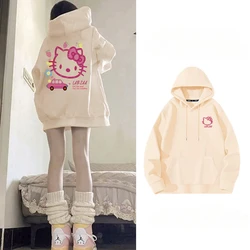 New Style American Style Hello Kitty Cartoon Anime Periphery Mother Daughter Hoodie The Spring and Autumn Parent Child Hoodie