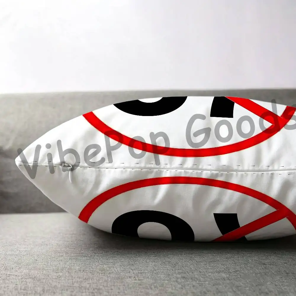 Warning Icon Disable AI Prohibition Sign Square Cushion Cover Weird Aesthetic Library Book Page Print Pillow Cover