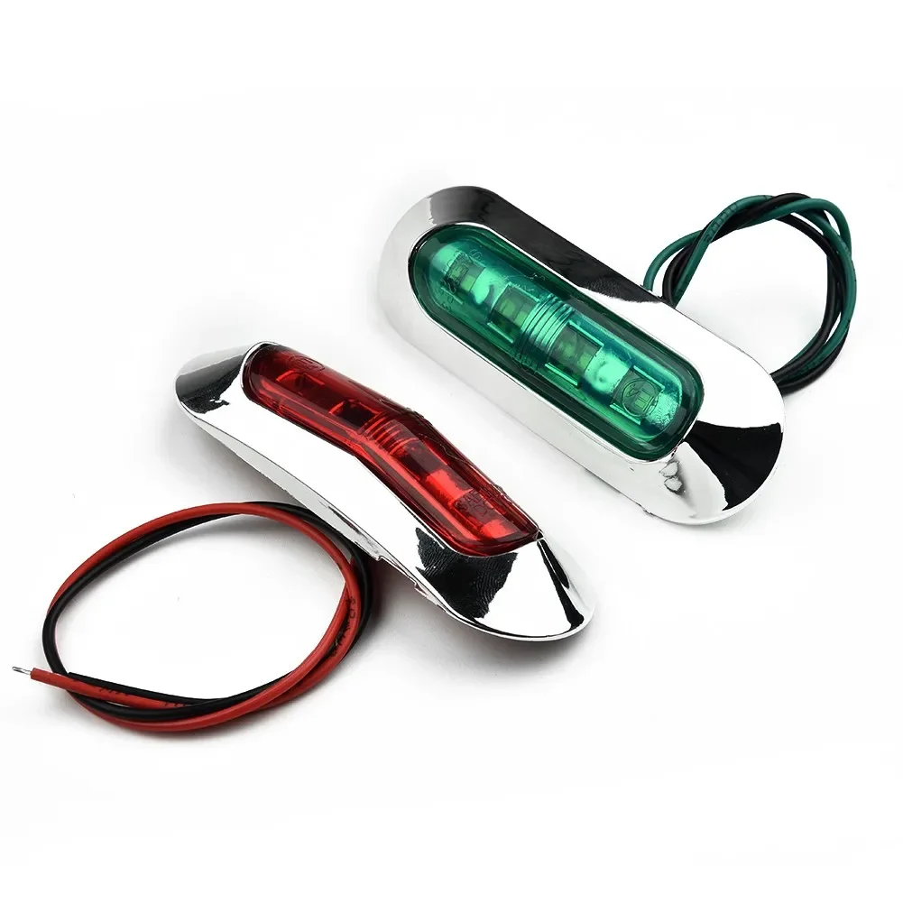 Luces LED de navegación impermeables selladas para barco, luces de pontón de arco de 2 piezas, lámpara de piraña de cc 12V-24V, rojo, verde,