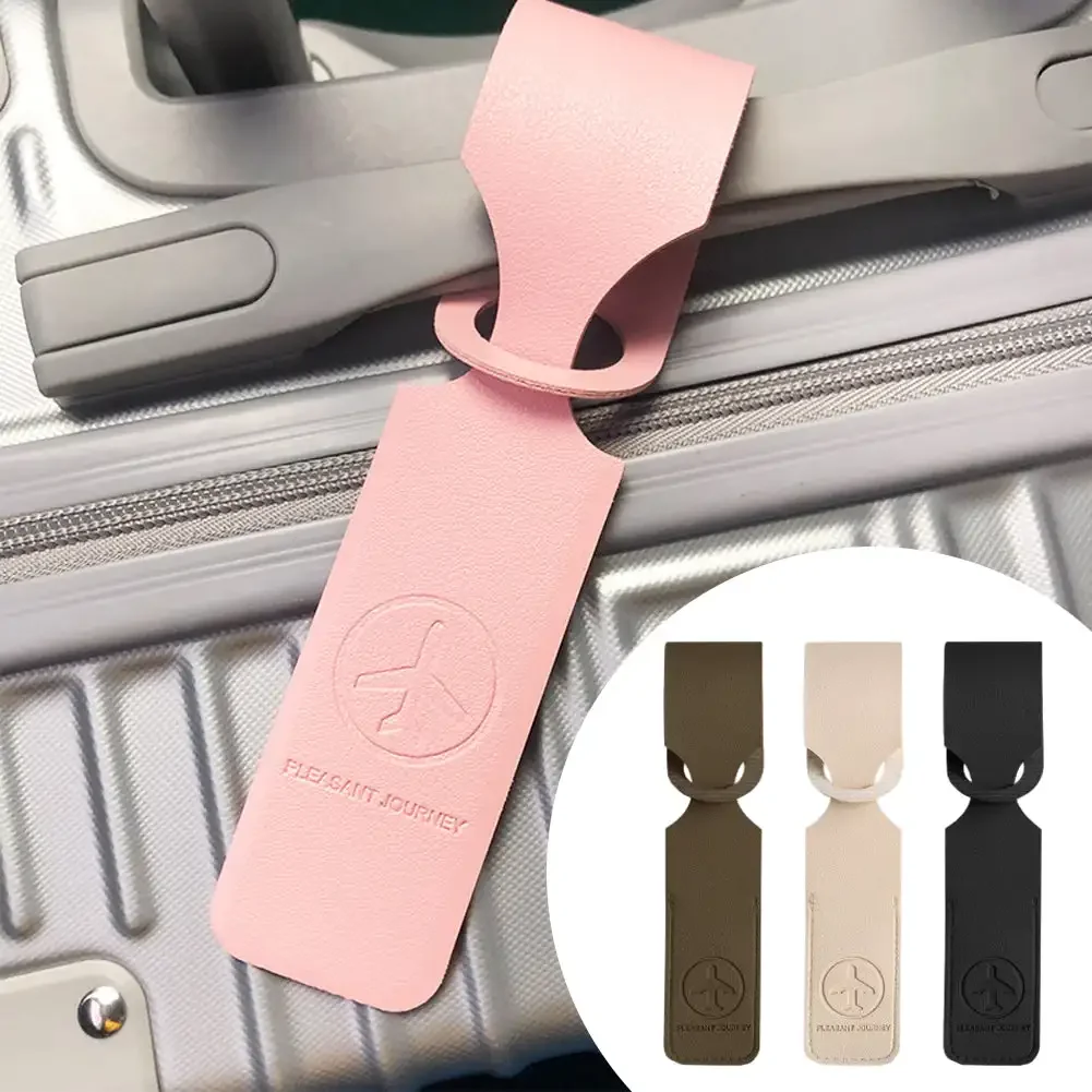 PU Leather Luggage Tag Creative Baggage Suitcase Identifier ID Addres Holder Boarding Tags Portable Label Travel Accessories