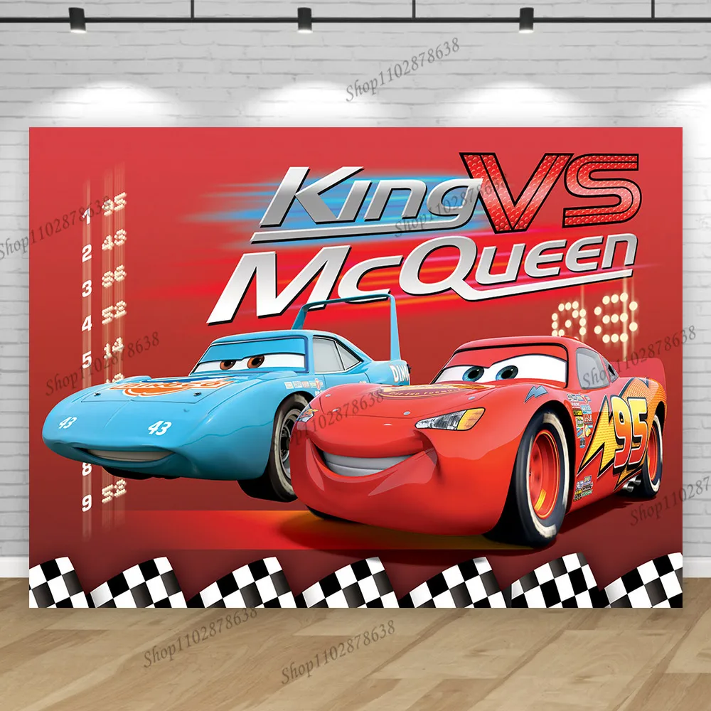 Cars Backdrop For Birthday Party Boy Kids Baby Shower Background Lightning Mcqueen Red Runway Photo Design Banner Props Vinly