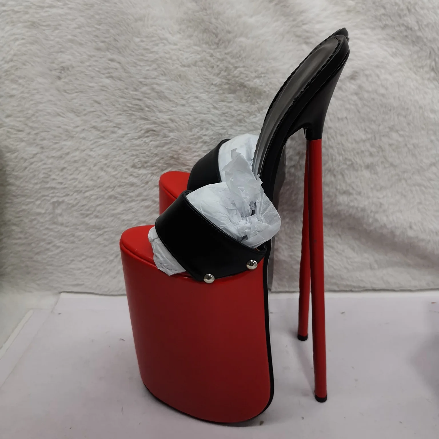 

Red Slip On Platform Sandals Thin High Heel Peep Toe Fashionable Sexy Cool 2026 Summer Big Size Woman Shoes Zapatillas Mujer