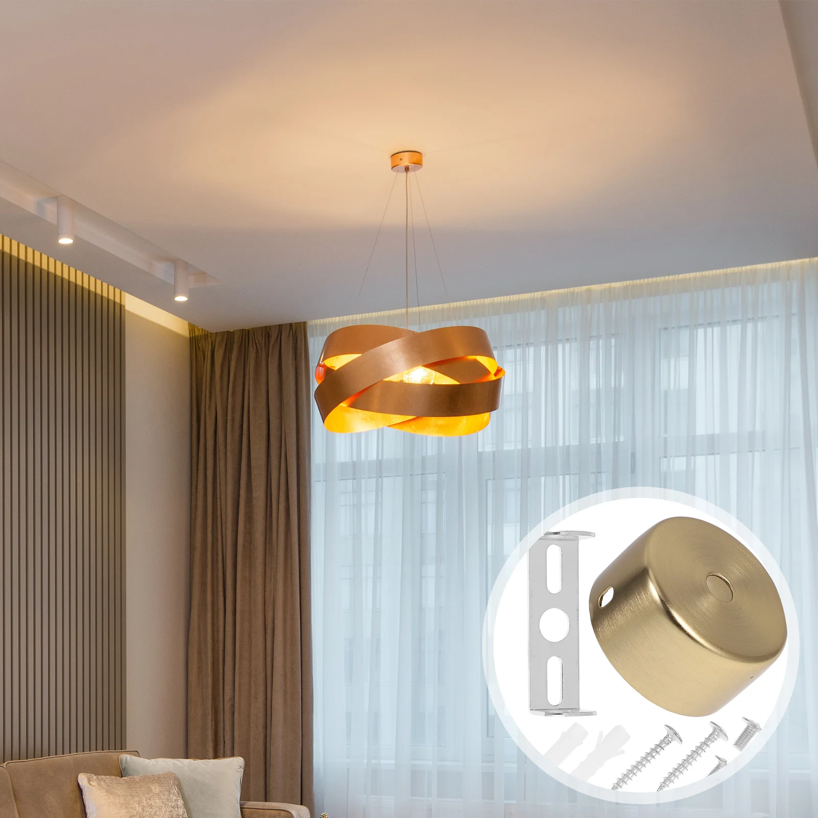 

1Set Ceiling Lamp Base Round Metal Table Lamp Base for Desk Bedroom Living Room Office DIY Light Stand Iron Round Stand