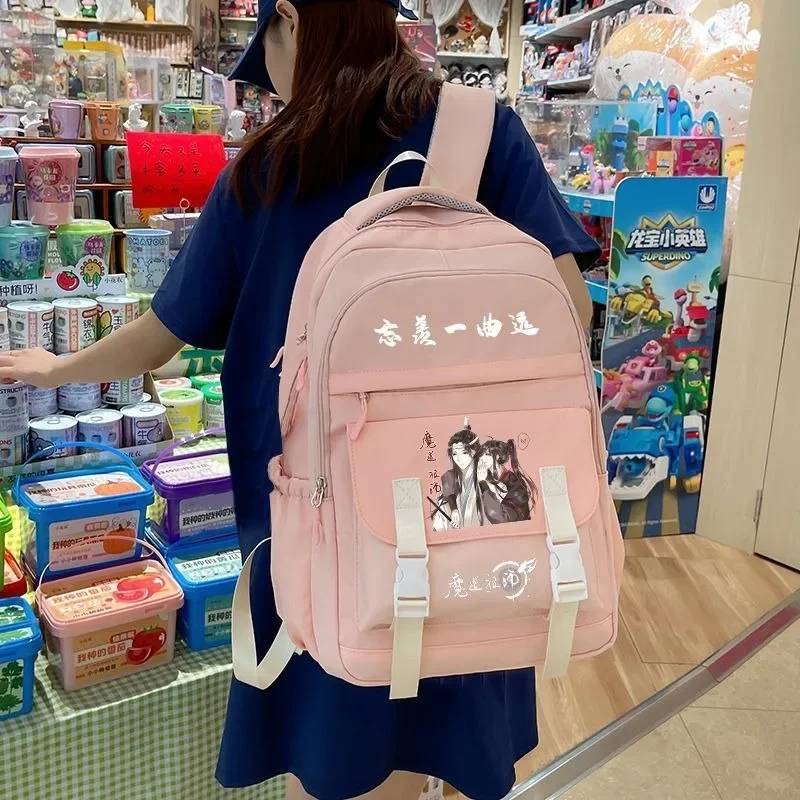 شبكة قابلة للتنفس، أسود أبيض أزرق وردي، غراند ماستر من زراعة الشيطاني، مو داو زو شي، حقائب مدرسية، حقائب ظهر أنيمي للفتيات #5