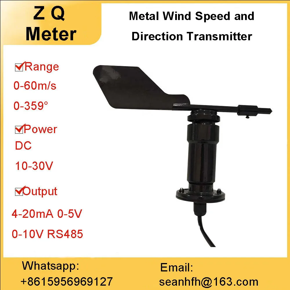 

Metal aluminum alloy shell durable wind speed and direction transmitter sensor RS485 4-20MA 0-5V 0-10V output 360 °