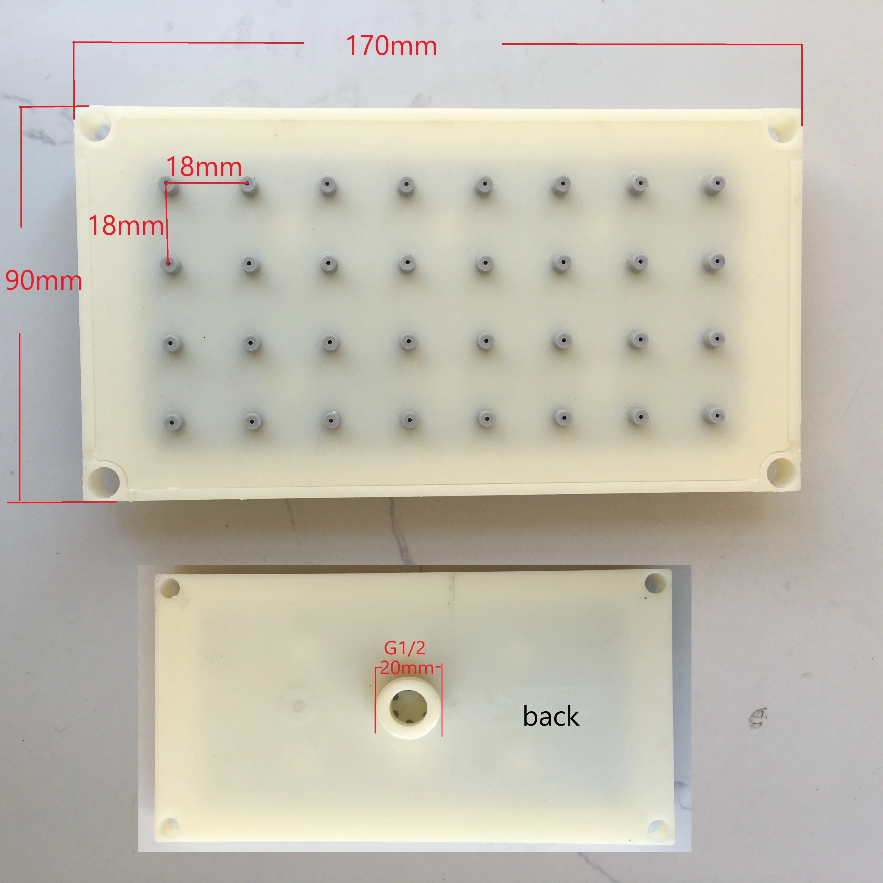 

ABS 90X170mm Rectangular Shower G1/2 Screw Thread Type interface Shower head 4 * 8 hole Top Spray Shower Head Accessories