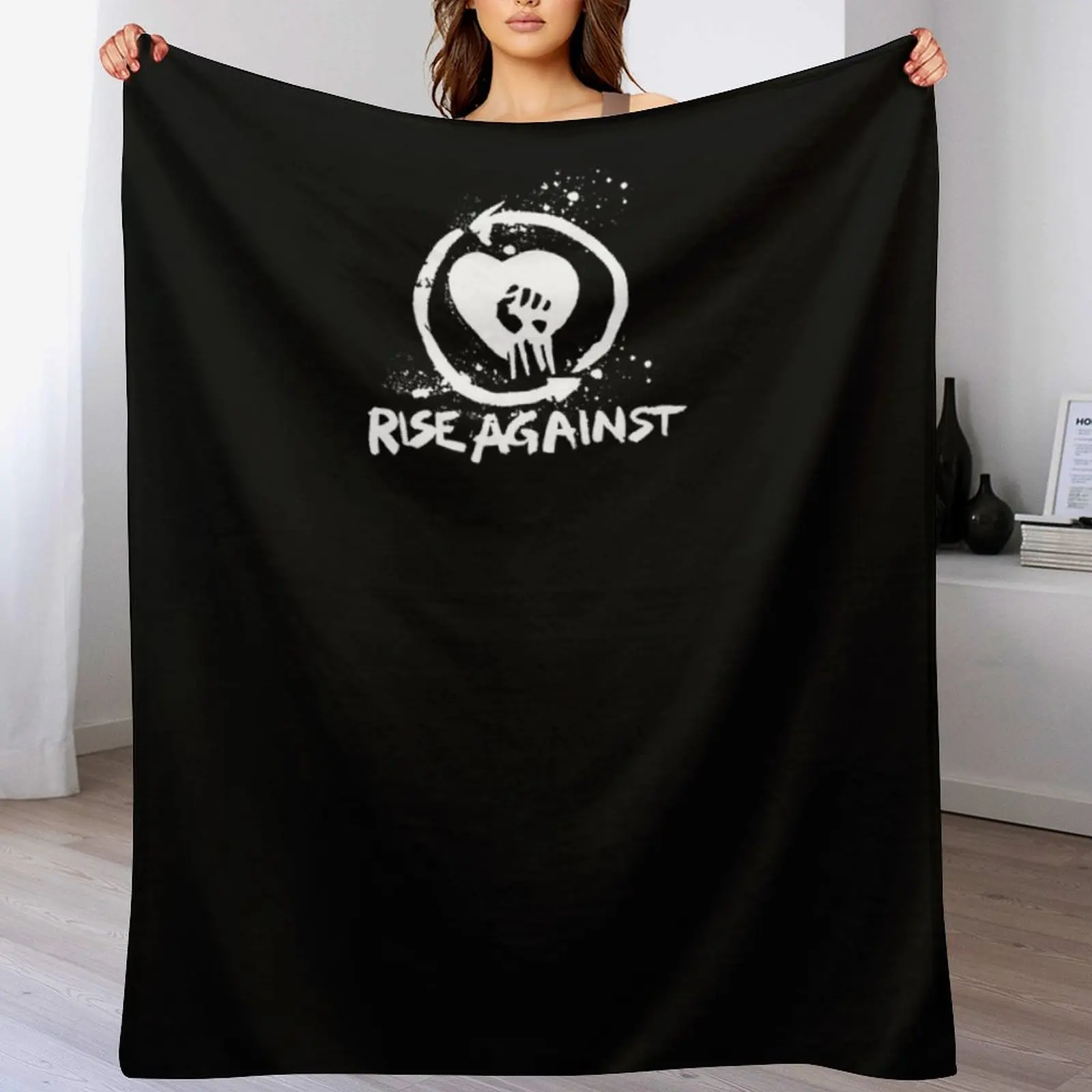Rise Against logo Throw Blanket Soft Warm Blanket Gift for Grandparents