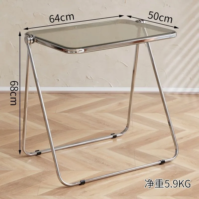 

Acrylic medieval transparent folding table Internet celebrity ins style home portable balcony table and chair combination Nordic