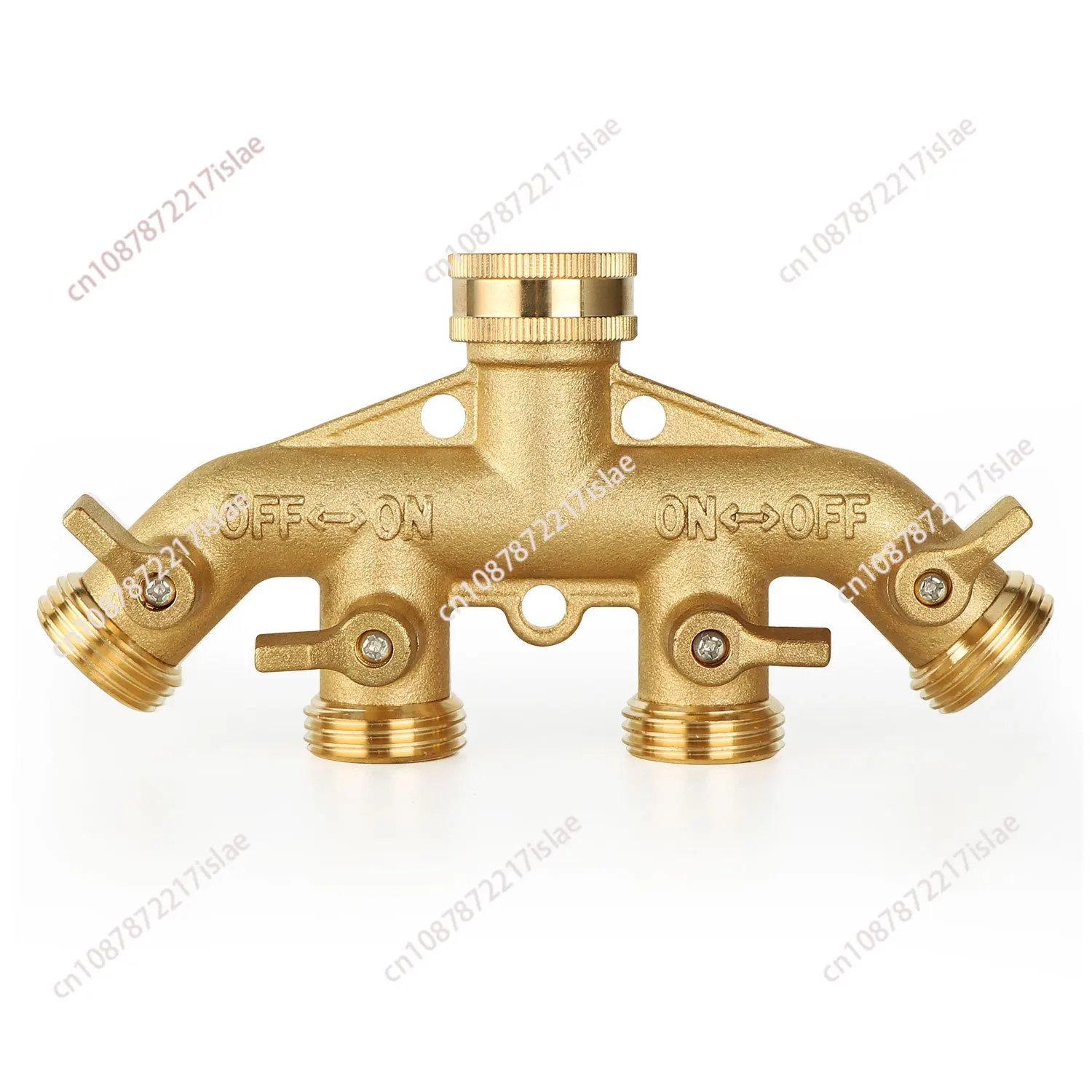 American 3/4 Garden Tools Copper Four-way Garden Hose Distributor Brass Ball Valve Water Distributor