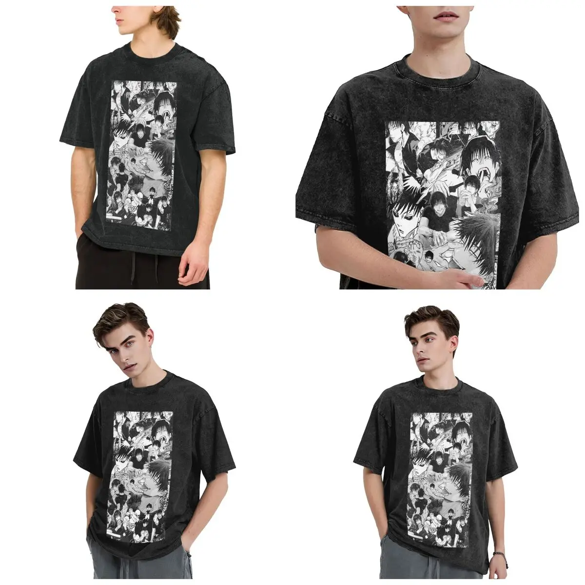 Tokyo Revengers Toji Fushiguro Hip Hop Short Sleeve T-Shirts Washed Tops Tees Streetwear T Shirt Vintage for Men Women