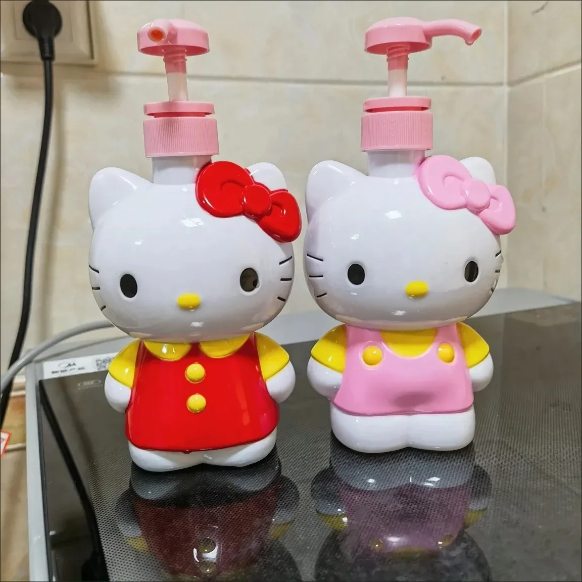 Sanrio Hello Kitty Soap Bottle Cartoon Model Shower Gel Refill Press Bottle Cartoon Children's Hand Sanitizer Press Bottle