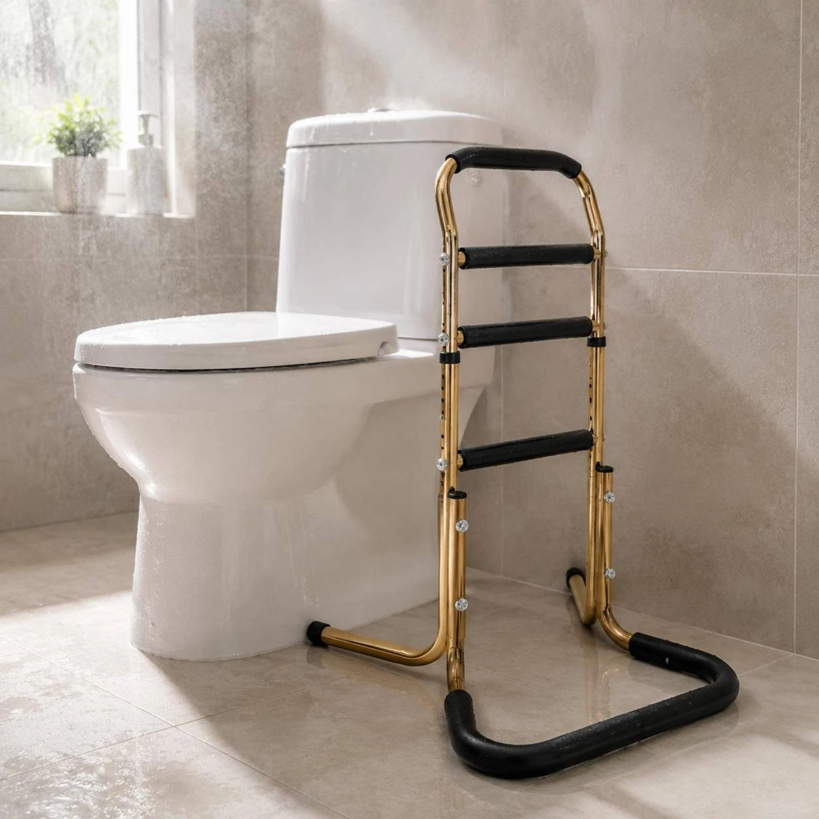 Standing Assist Frame Padded Grip Toilet Support Frame Assistive Device Lightweight Mobility Aid High Load Capacity - view 3