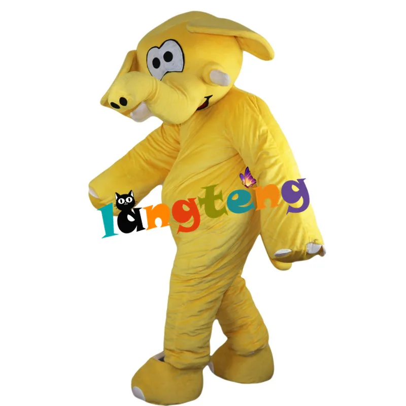 618 gelb Elefant Maskottchen Kostüm Cartoon Erwachsene Tier Party Outfits