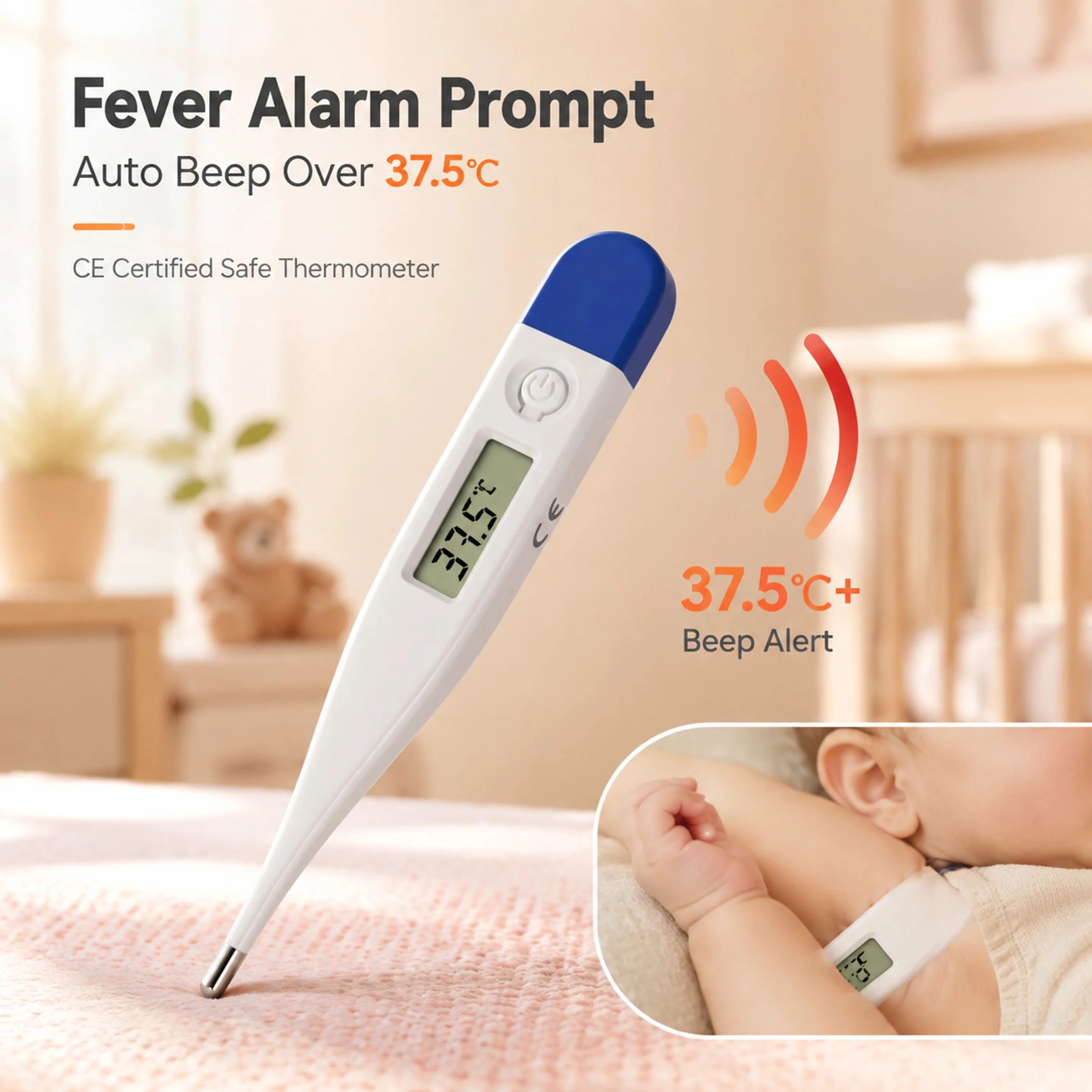 2pcs Thermometer Electronic Hard Head Oral Armpit Temperature Measurement Household Adults Children Thermometers For Fever
