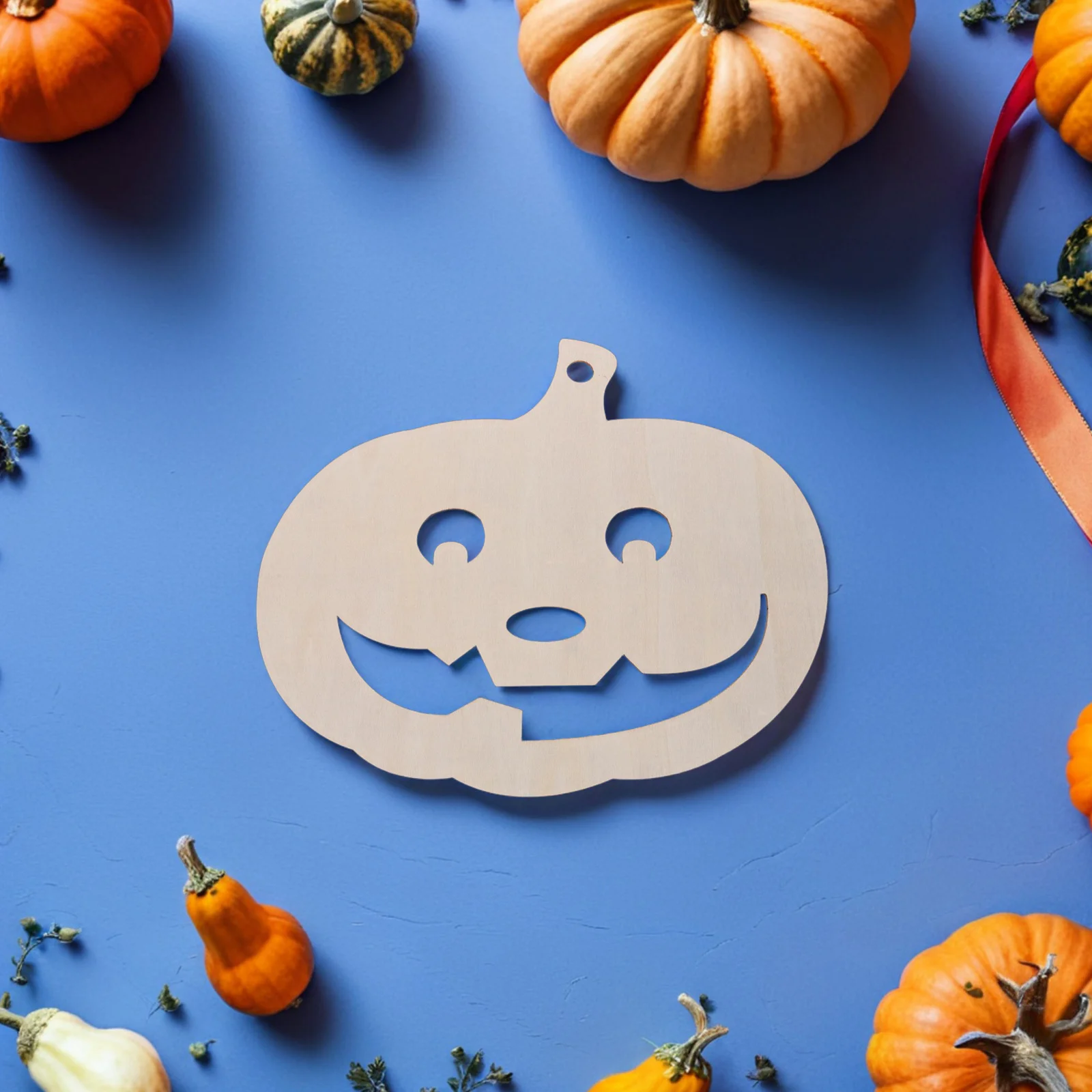 

6Pcs Unfinished Pumpkin Wood Cutouts Blank Wooden Slices for Halloween DIY Craft Decoration Beige Wood Pumpkin Decor