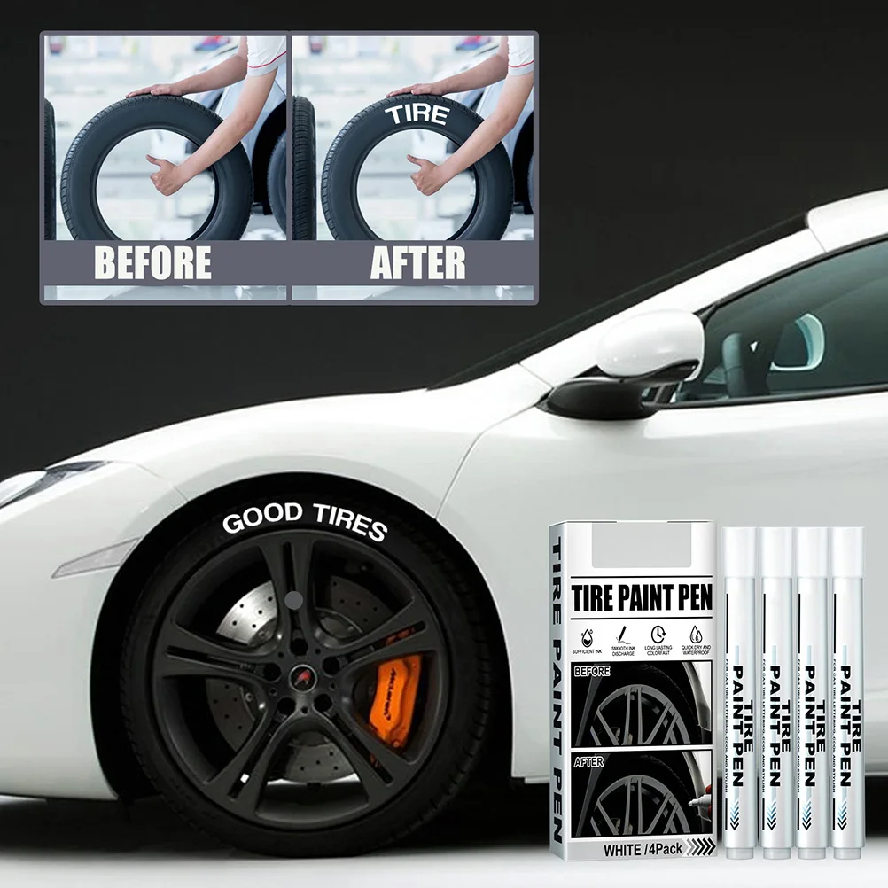 Tire Paint Marker Pen Smooth Writing Moisture Proof Tire Graffiti Tracing Pen Oil Based Ink Strong Coverage for Daily Life