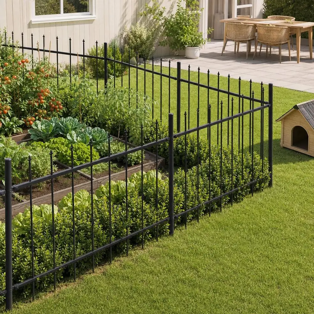 Clôture de jardin, grise, 1,7 x 0,8 m, acier thermolaqué. Parfaite pour les parterres de fleurs, les potagers, les bordures de chemins, les enclos pour animaux et les délimitations de cour.