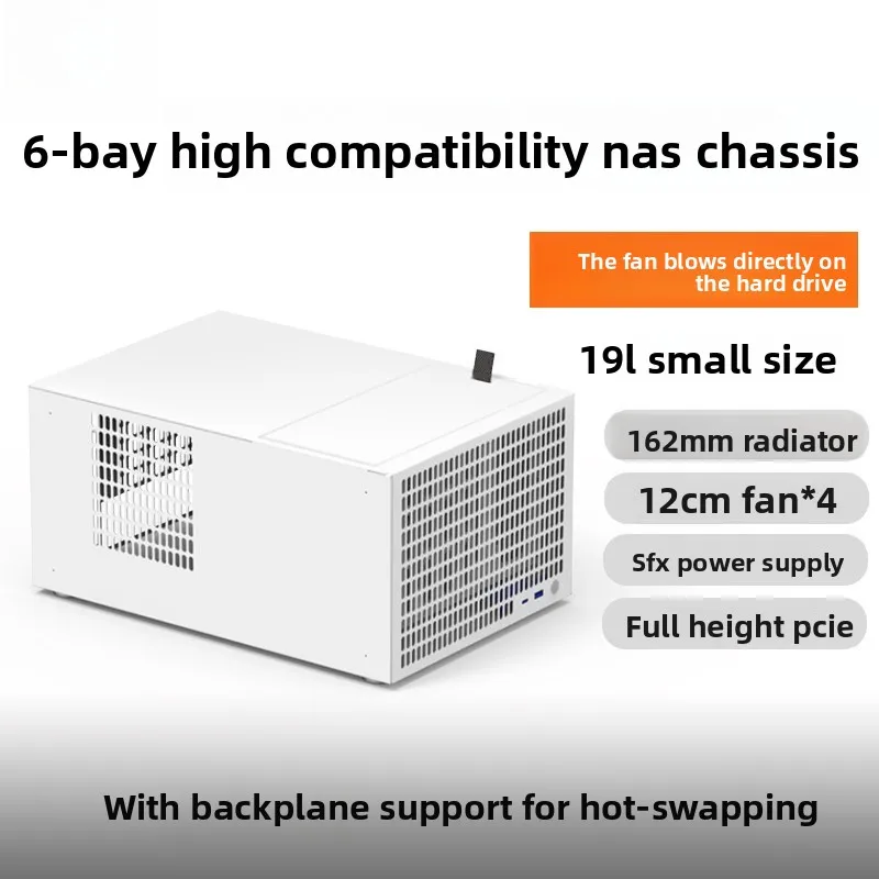 B6 6-bay NAS Case with SFX Large Power Supply  1 Piece